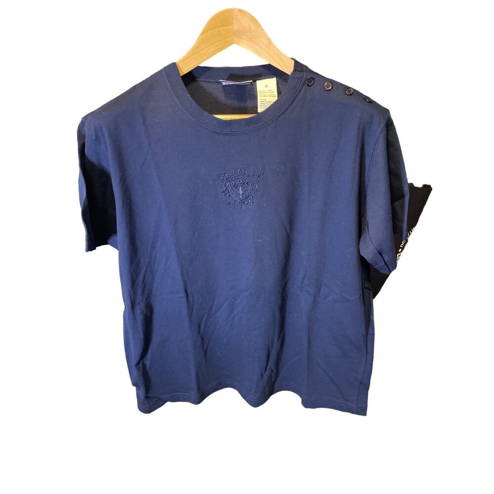 Erika & Co NWT Blue Short Sleeve Crew Neck Tee Shirt SZ Medium